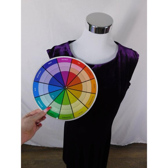 Danny & Nicole Medium Purple Velvet A-Line Dress Glam Witch - Picture 9 of 12